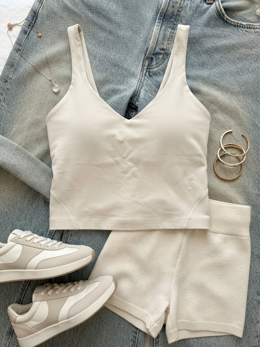 lululemon athletica Cream Cropped Tank